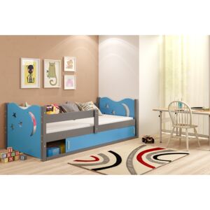 Dětská postel Andrea 1 80x160 - 1 osoba - Grafitová, Modrá