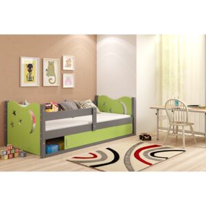 Dětská postel Andrea 1 80x160 - 1 osoba - Grafitová, Zelená
