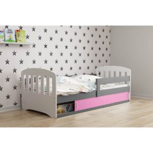 Dětská postel Bohuš 1 80x160 - 1 osoba – Grafitová, Růžová