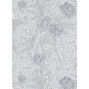 Moderní vliesové tapety Delia - květiny stříbrný motiv