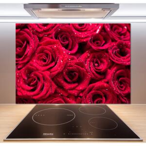 Panel do kuchyně Kapky na růžích