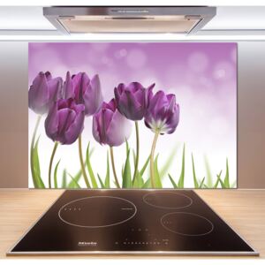 Panel do kuchyně Fialové tulipány