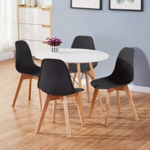Jídelní set - stůl Catini LOVISA + 4ks židle KINGSTON - černá