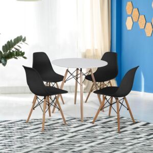 Jídelní set - stůl Catini LOVISA + 4ks židle ANDERSON - černá