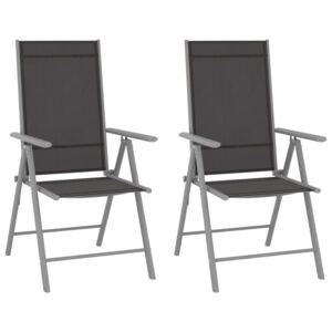 Skládací zahradní židle 2 ks textilen černé