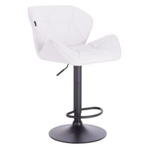Barová židle MILANO - bílá na černé podstavě