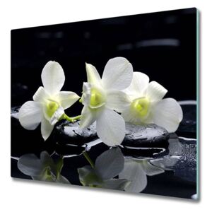 E-shop24, 60x52 cm, 5D28908662, Skleněná deska Orchidej bílá