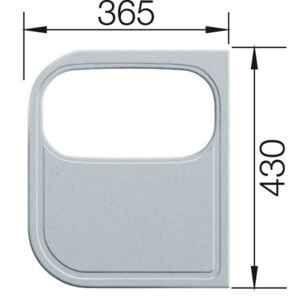 Blanco Krájecí deska šedý plast s výřezem pro misku MEDIAN pravý 430x365