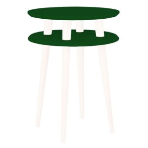 Ragaba Odkládací stolek Iram, 45x45x61 cm, lahvově zelená/bílá