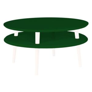 Ragaba Konferenční stolek Iram, 70x70x35 cm, lahvově zelená/bílá