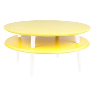 Ragaba Konferenční stolek Iram, 70x70x35 cm, žlutá/bílá