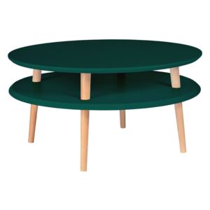Ragaba Konferenční stolek Iram, 70x70x35 cm, lahvově zelená/přírodní
