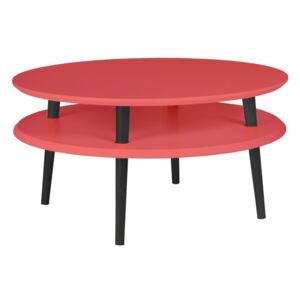 Ragaba Konferenční stolek Iram, 70x70x35 cm, korálová/černá