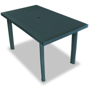 Zahradní stůl - plastový - zelený | 126x76x72 cm