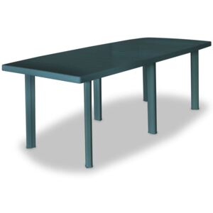 Zahradní stůl - plastový - zelený | 210x96x72 cm