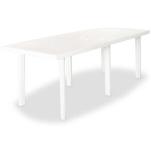 Zahradní stůl - plastový - bílý | 210x96x72 cm