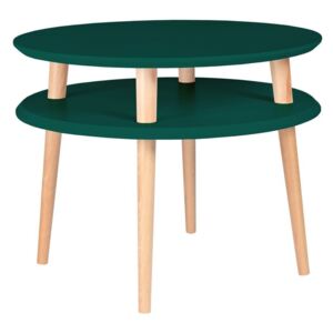 Ragaba Konferenční stolek Iram Small, 57x57x45 cm, lahvově zelená/přírodní