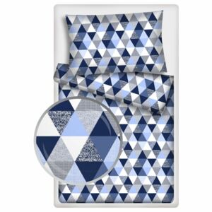 Povlečení hladká bavlna LUX - Mozaika modrá 140x200+70x90
