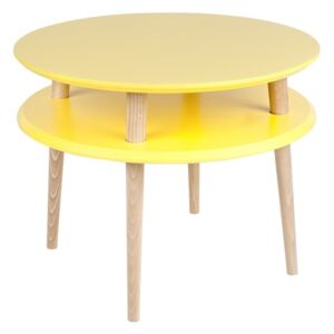 Ragaba Konferenční stolek Iram Small, 57x57x45 cm, žlutá/přírodní