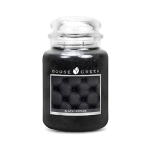 Svíčka 0,68 KG Černá kůže, aromatická ve skle