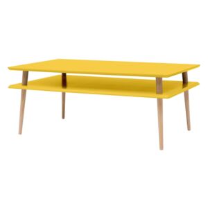 Ragaba Konferenční stolek Ilka Low, 110x70x45 cm, žlutá/přírodní