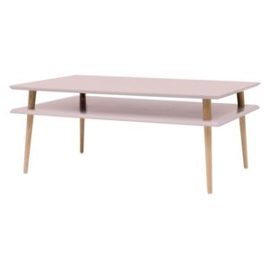 Ragaba Konferenční stolek Ilka Low, 110x70x45 cm, růžová/přírodní