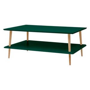 Ragaba Konferenční stolek Ilka High, 110x70x45 cm, lahvově zelená/přírodní