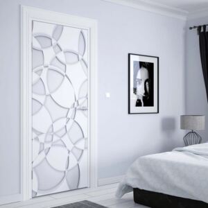 GLIX Fototapeta na dveře - 3D Grey White Circles | 91x211 cm