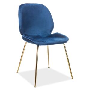 Jídelní čalouněná židle ADRIEN VELVET modrá
