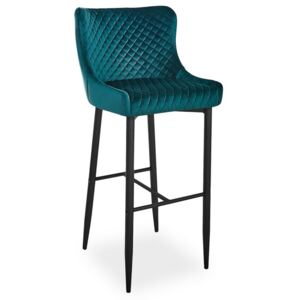 Barová židle COLIN B H-1 VELVET zelená/černá