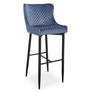 Barová židle COLIN B H-1 VELVET šedá/černá
