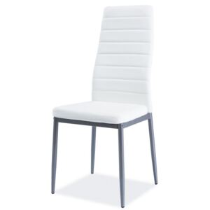 **Jídelní čalouněná židle H-261 Bis bílá/alu