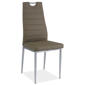 Jídelní čalouněná židle H-260 tmavě béžová/chrom