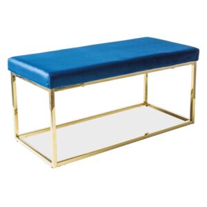 Čalouněná lavice FENDI granátově modrá/zlatá