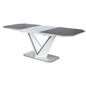 Jídelní stůl rozkládací VALERIO CERAMIC šedá/bílý mat
