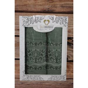 Set ručníků v dárk. balení TWO DOLPHINS (1ks 50x90cm, 1ks 70x140cm) - zelený