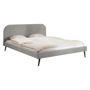 Moebel Living Stříbrně šedá sametová postel Allegra 140x200 cm