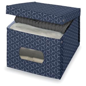 Tmavě modrý úložný box Domopak Metrik Extra Large, 50 x 42 cm