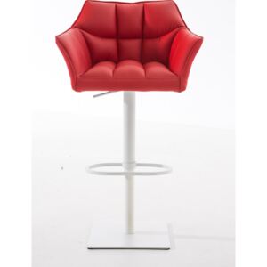 Barová židle Damas W1~ koženka, bílý rám Barva Červená