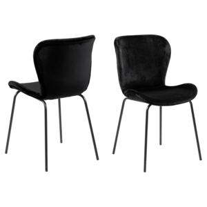 Nordstyle Černá jídelní židle Bese 2ks, 48x55x82,5 cm