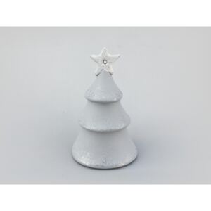 Keramika Andreas® Vánoční zvonek stromeček šedo-stříbrný