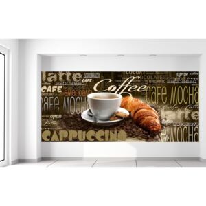 Gario Fototapeta Chutná káva a croissant Materiál: Latexová (lepidlo zdarma), Velikost: 536 x 240 cm