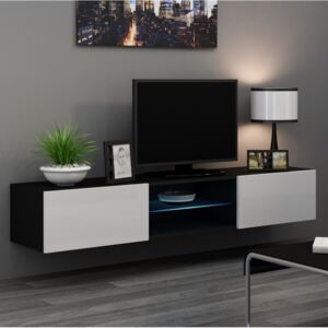 Cama Meble Nástěnný TV stolek CAMA VIGO 180 GLASS Barva: černá/bílá