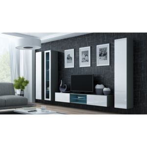 Cama Meble Obývací stěna VIGO 17 Barva: šedá/bílá