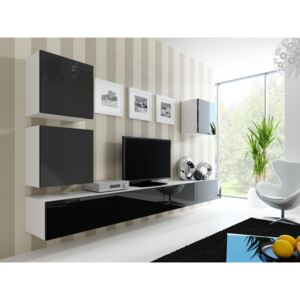 Cama Meble Obývací stěna VIGO 22 Barva: bílá/černá