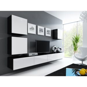 Cama Meble Obývací stěna VIGO 22 Barva: černá/bílá