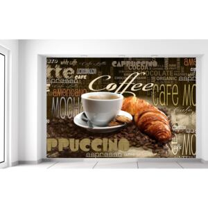 Gario Fototapeta Chutná káva a croissant Materiál: Vliesová (lepidlo zdarma), Velikost: 368 x 248 cm