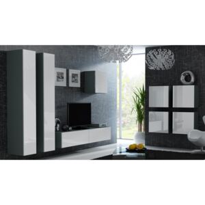 Cama Meble Obývací stěna VIGO 24 Barva: šedá/bílá