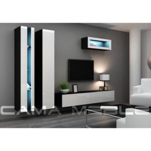Cama Meble Obývací stěna VIGO NEW 2 Barva: černá/bílá