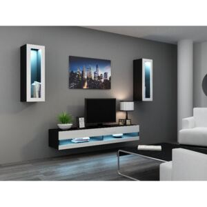 Cama Meble Obývací stěna VIGO NEW 11 Barva: černá/bílá